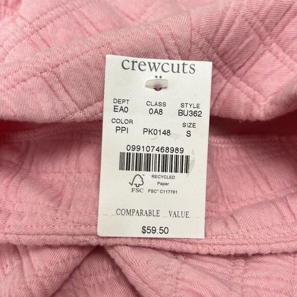 Crewcuts factory bu362 pink Girls' quilted mockneck pullover sie Small NWT - Picture 2 of 6